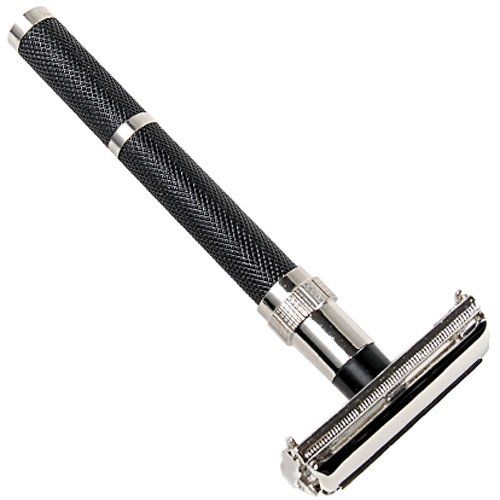 Parker 96R Men's Safety Razor Shave Set - Includes Parker Luxurious 3-Band Pure Badger Shave Brush, Deluxe Chrome Shave Stand &amp; Parker 96R Butterfly Open Safety Razor