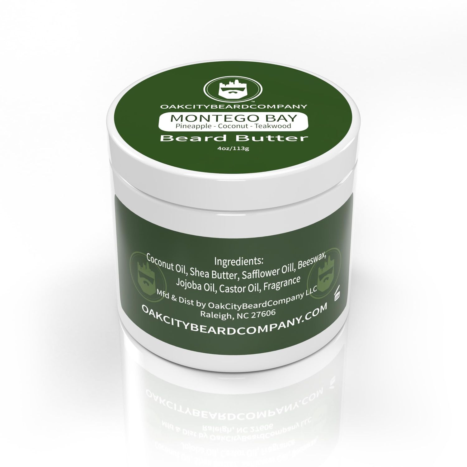 Oak City Beard Company - Montego Bay - 4 Ounce - Beard Butter - Beard Conditioner - Pineapple - Coconut - Teakwood