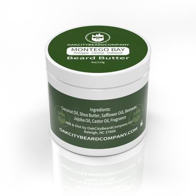 Oak City Beard Company - Montego Bay - 4 Ounce - Beard Butter - Beard Conditioner - Pineapple - Coconut - Teakwood