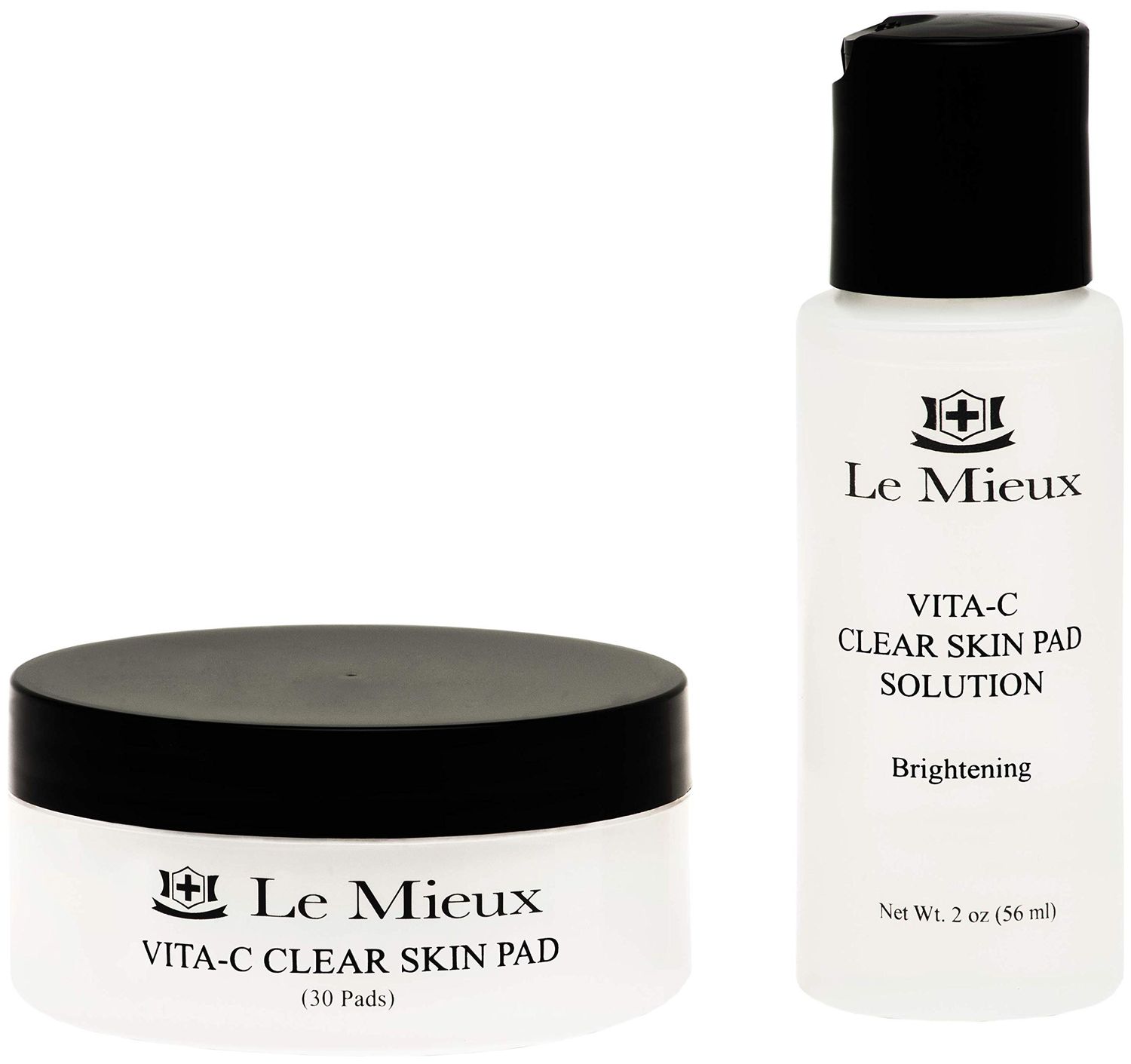 Le Mieux Vita-C Clear Skin Pad - Triple-Action Facial Exfoliant Pads with Glycolic Acid Pads &amp; Antioxidant Vitamin C (2 oz / 30 pads)