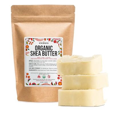Organic Shea Butter Raw Unrefined | Pure African Shea Butter for Hair &amp; Dry Skin | Natural Face Moisturizer | Body Butter Base for Shea Butter Lotion, DIY Lip Balm and Soap Making Supplies, 1lb Bar