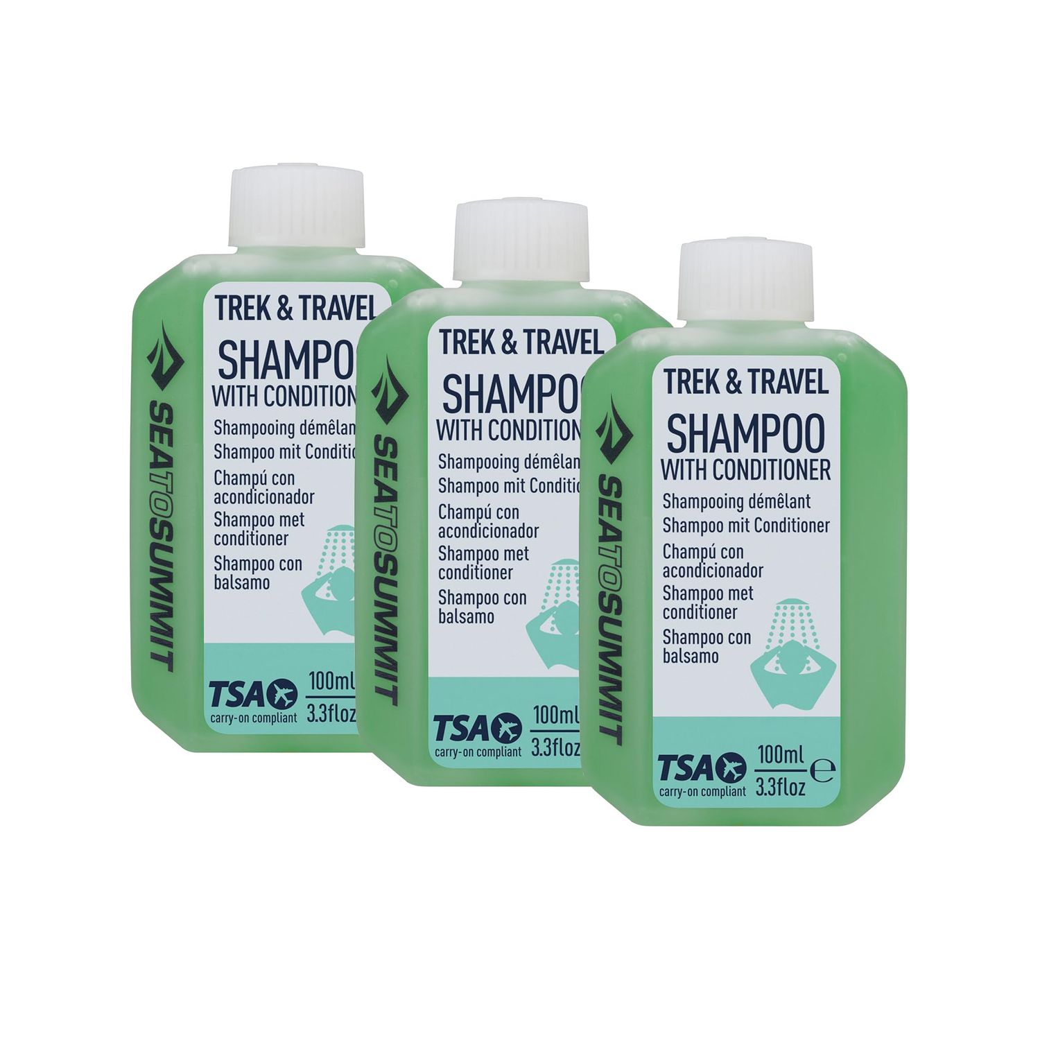 Sea to Summit Trek and Travel Liquid Conditioning Shampoo, 3-Pack (3 x 100ml Bottles)