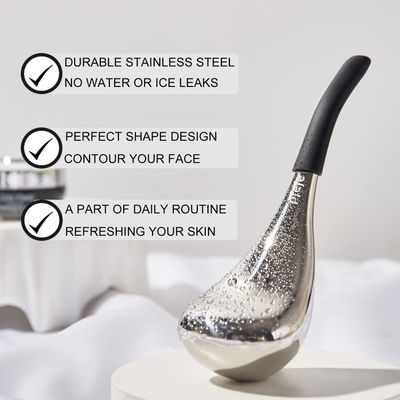 Pfefe Ice Globes Facial Skin Care Tools for Women Face Eyes, Stainless Steel Face Beauty Cryo Sticks for Girls Ladies, Esthetician Supplies Cooling Spa Globes Cold Roller with Storage Case