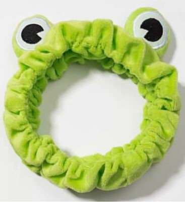 Makeup Headbands for Women for Washing Face Frog Headband Cute Spa Animal Facial Hair Band for Girls Soft Elastic Skincare Shower Head Wraps Green