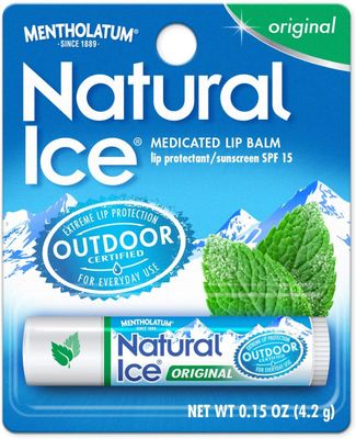 Mentholatum Natural Ice Lip Balm Original SPF 15 1 Each ( Pack of 3)