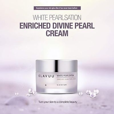 KLAVUU PEARLSATION Enriched Pearl Eye Cream - Face Moisturizer, Niacinamide, Enhances Skin Elasticity, Dark Circles Under Eye Treatment with Anti-Aging Hydration, Korean Skin Care (0.68oz/20ml)