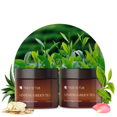 Tree to Tub Retinol Anti Aging Face Moisturizer for Dry &amp; Sensitive Skin - Anti Wrinkle Hyaluronic Acid Facial Moisturizer, Vitamin A &amp; E Night Cream for Women &amp; Men w/Organic Aloe, Natural Ginseng