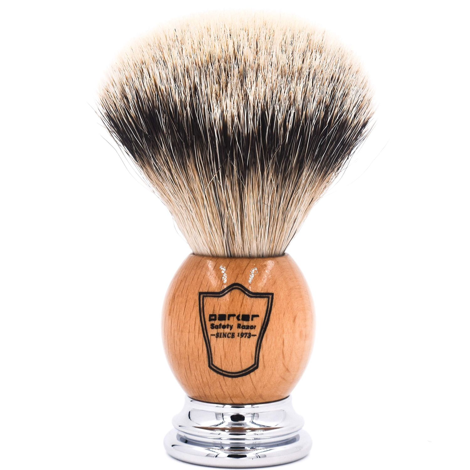Parker - 100% Silvertip Badger Men&#39;s Shaving Brush &amp; Stand - Olivewood