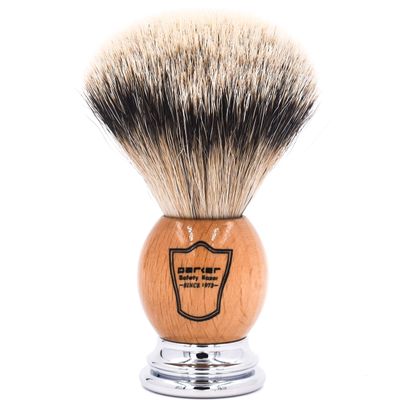 Parker - 100% Silvertip Badger Men&#39;s Shaving Brush &amp; Stand - Olivewood