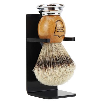 Parker - 100% Silvertip Badger Men's Shaving Brush &amp; Stand - Olivewood