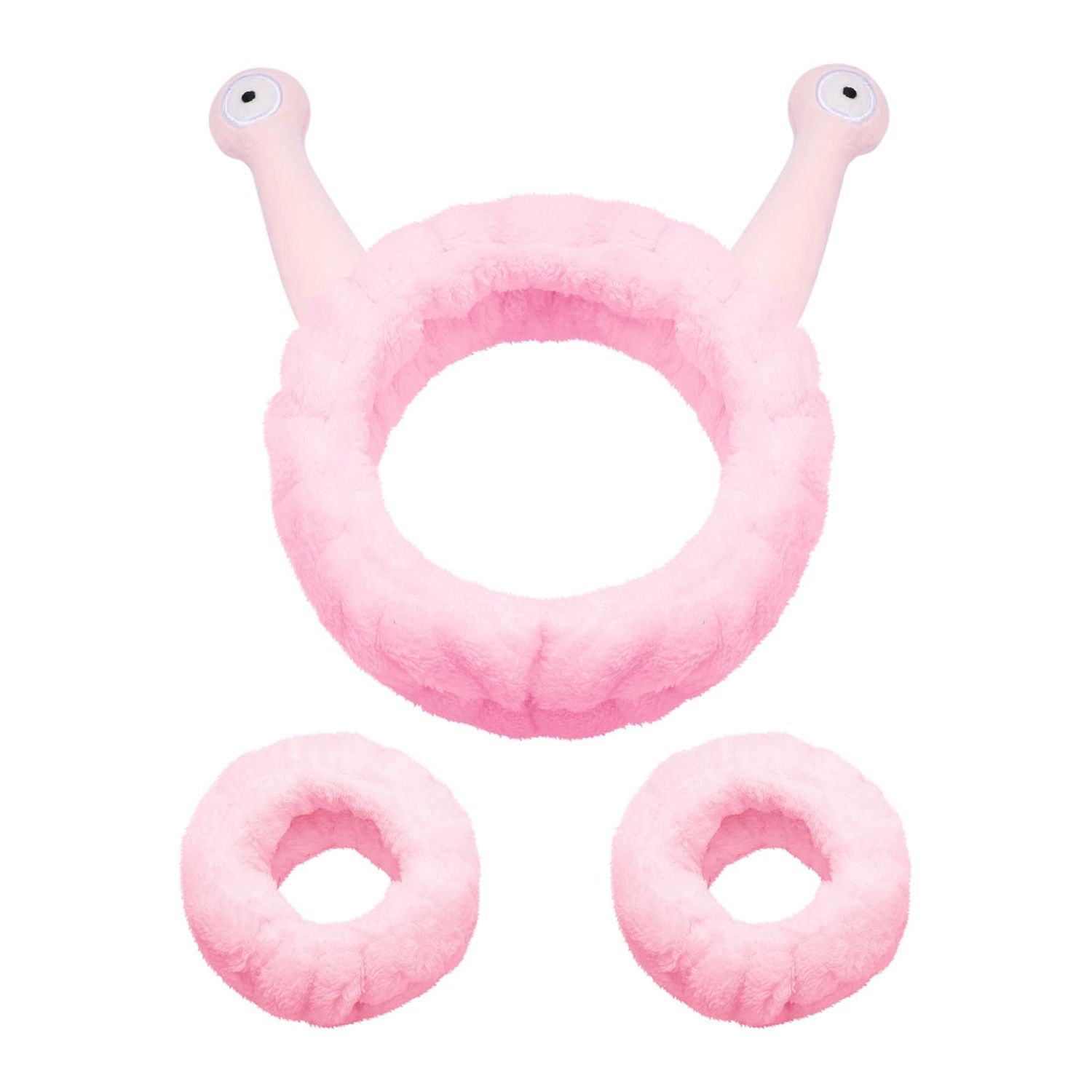 KDVOG Soft Spa Headband and Wristbands for Face Washing, Cute Snail Makeup Headbands Elastic Skincare Hair Band Shower Head Wraps Hair Accessories for Women Girls