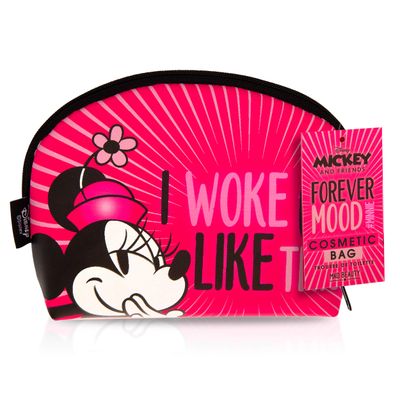 MAD Beauty Disney Mickey &amp; Friends Minnie Cosmetic Bag | Official Disney Licensed Makeup &amp; Skincare Storage | Novelty Gift for Women, Adults &amp; Kids, 7.3 x 4.9 x 2.0 in - Pink