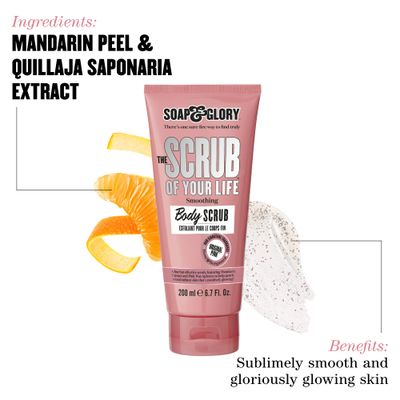 Soap &amp; Glory Original Pink The Scrub Of Your Life Exfoliating Body Scrub - Smoothing &amp; Buffing Body Scrub - Rose &amp; Bergamot Body Polish - Brightening Body Scrub with Shea Butter &amp; Vitamin E (200ml)