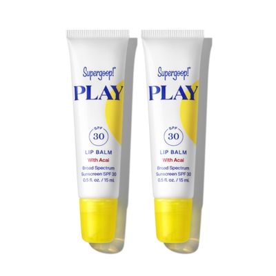 Supergoop! PLAY Lip Balm with Acai - 0.5 fl oz, Pack of 2 - SPF 30 PA+++ Broad Spectrum Sunscreen - Hydrating Honey, Shea Butter &amp; Sunflower Seed Oil - Great for Active Days