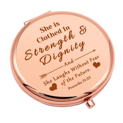 Inspirational Christian Gifts Compact Makeup Mirror Bible Verses Gift for Her Religious Gift for Granddaughter Baptism Gift for Women Folding Makeup Mirror Birthday Graduation Gifts