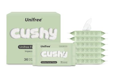 Unifree Facial Towels I Towelettes I Dry Wipes I Makeup Remover I Facial Tissues I On-the-go Convenient Pack (360 count)