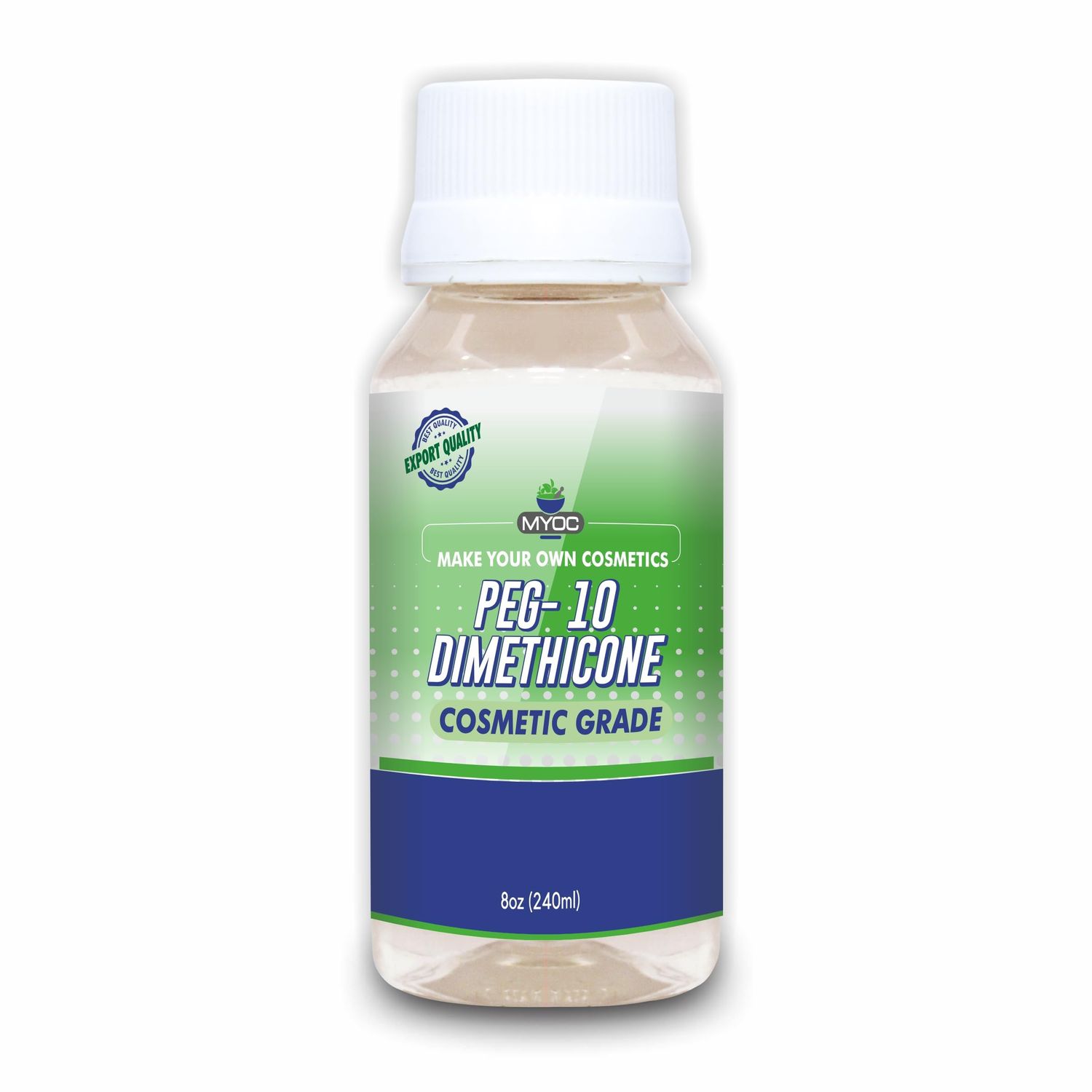 MYOC PEG-10 Dimethicone - 8.11 FL OZ (240ml), PEG-10 Dimethicone Cosmetic Grade, PEG-10 Dimethicone for Cream &amp; lotion, Sunscreens, for Skin care &amp; Cosmetics Products, Non-GMO, Paraben free