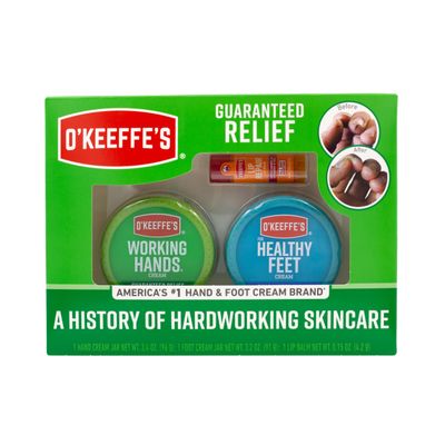 O&#39;Keeffe&#39;s Giftbox Including Lip Repair with Cherry and Vitamin E Oil Stick, Working Hands Jar and Healthy Feet Jar