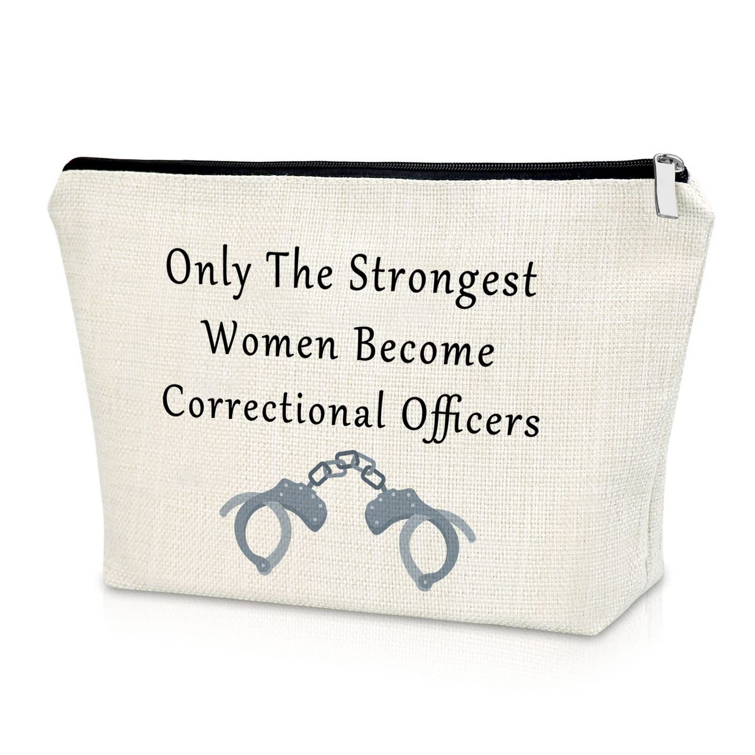 Sazuwu Correctional Officer Gift for Women Makeup Bag Prison Officer Gift Thank You Gift for Police Corrections Cosmetic Bag Anniversary Birthday Gift Mother&#39;s Day Gift Christmas Gift Travel Bag