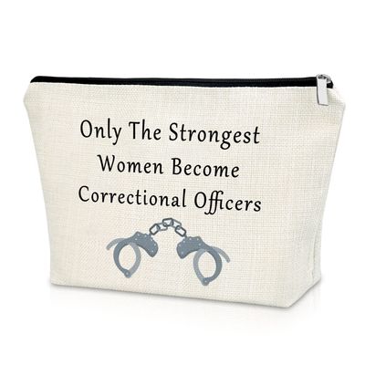 Sazuwu Correctional Officer Gift for Women Makeup Bag Prison Officer Gift Thank You Gift for Police Corrections Cosmetic Bag Anniversary Birthday Gift Mother&#39;s Day Gift Christmas Gift Travel Bag