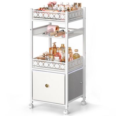 Makeup Organizer, Large Skincare Organizers, Make Up Organizers for Vanity, Makeup Storage Cosmetic Organizer with Drawer, Bathroom Vanity Organizer Makeup Holder Cart for Skin Care Hair Tool Beauty