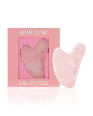Skin Gym Rose Quartz Hearty Gua Sha Tool, Heart-Shaped Facial Massage Tool for Sculpting and Relaxation