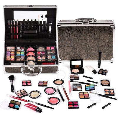 Makeup Kit for Teen Girls &amp; Women Full Kit, Beauty Train Case with Starter Cosmetics Set, Make Up Valentine&#39;s Day Gift Box with Eyeshadow,Lipgloss,Highlight,Blush,Lip&amp;Eye Pen,Brush &amp; More(GoldenBrown)