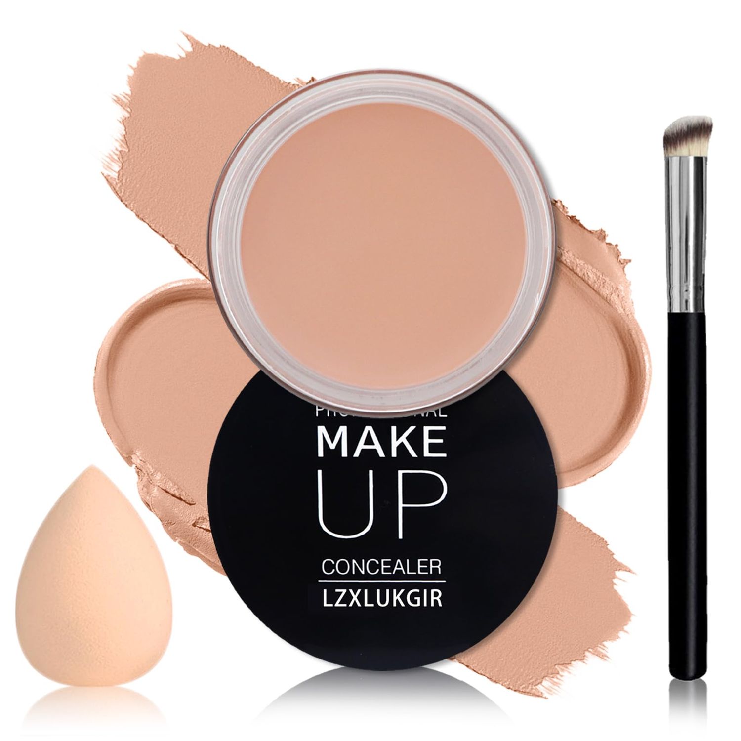 LZXLUKGIR Dark Circles Under Eye Concealer,Under Eye Brightener Concealer for Dark Circles,Full Coverage Concealer Makeup for Mature Skin,Waterproof Corrector de Ojeras04 Light