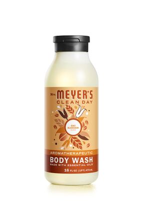 MRS. MEYER&#39;S CLEAN DAY Moisturizing Body Wash for Women and Men, Biodegradable Shower Gel Formula Made with Essential Oils, Oat Blossom Scent, 16 oz