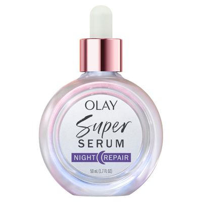 Olay Super Serum Night Repair 5-in-1 Lightweight Skin Cell Renewing Face Serum, 1.7 fl oz Wrinkle Correcting Skin Care Treatment with Salicylic Acid, Niacinamide, Lactic Acid, Glycerin, Peptide