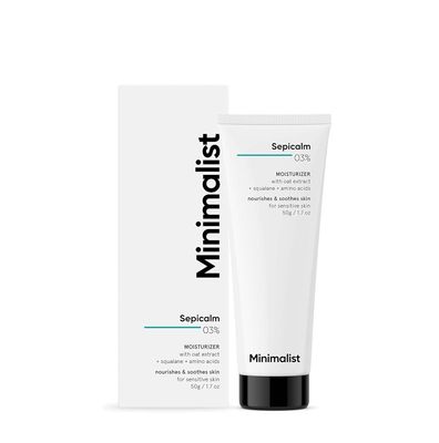 Minimalist Sensitive Skin Face Moisturizer | Soothes Rosacea, Redness &amp; Irritated Skin | With 3% Sepicalm for Acne Prone Skin | For Women &amp; Men | 1.7 Oz / 50 gm