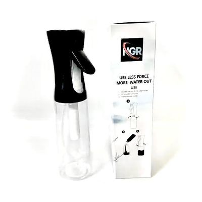 NGR Spray Bottle for Hair (10.1 oz/300ml) Ultra Fine Mist Sprayer- for Salons, Cleaning, Hairstyling, Plants, Misting, Skin Care and Essential Oil &amp; More (BLACK)