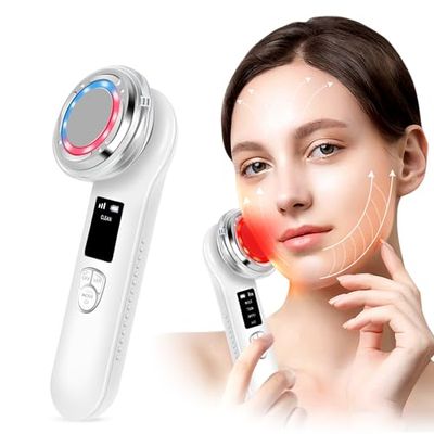 INSIFEEL Red Light Therapy for Face and Neck Wrinkles, Anti-Aging Facial Wand, Cold Mold &amp; Warm Deep Clean Skin Care Tools (Off-White)
