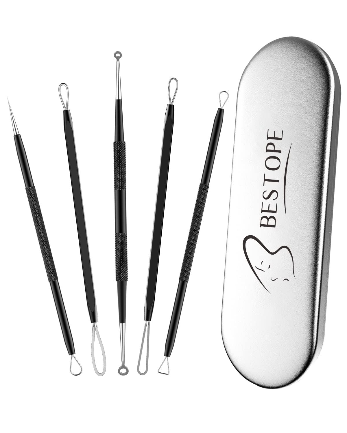 TAYTHI Blackhead Remover Tool, Pimple Popper Tool Kit, Blackhead Extractor Tool for Face, Extractor Tool for Comedone Zit Acne Whitehead Blemish, Stainless Steel Extraction Tools