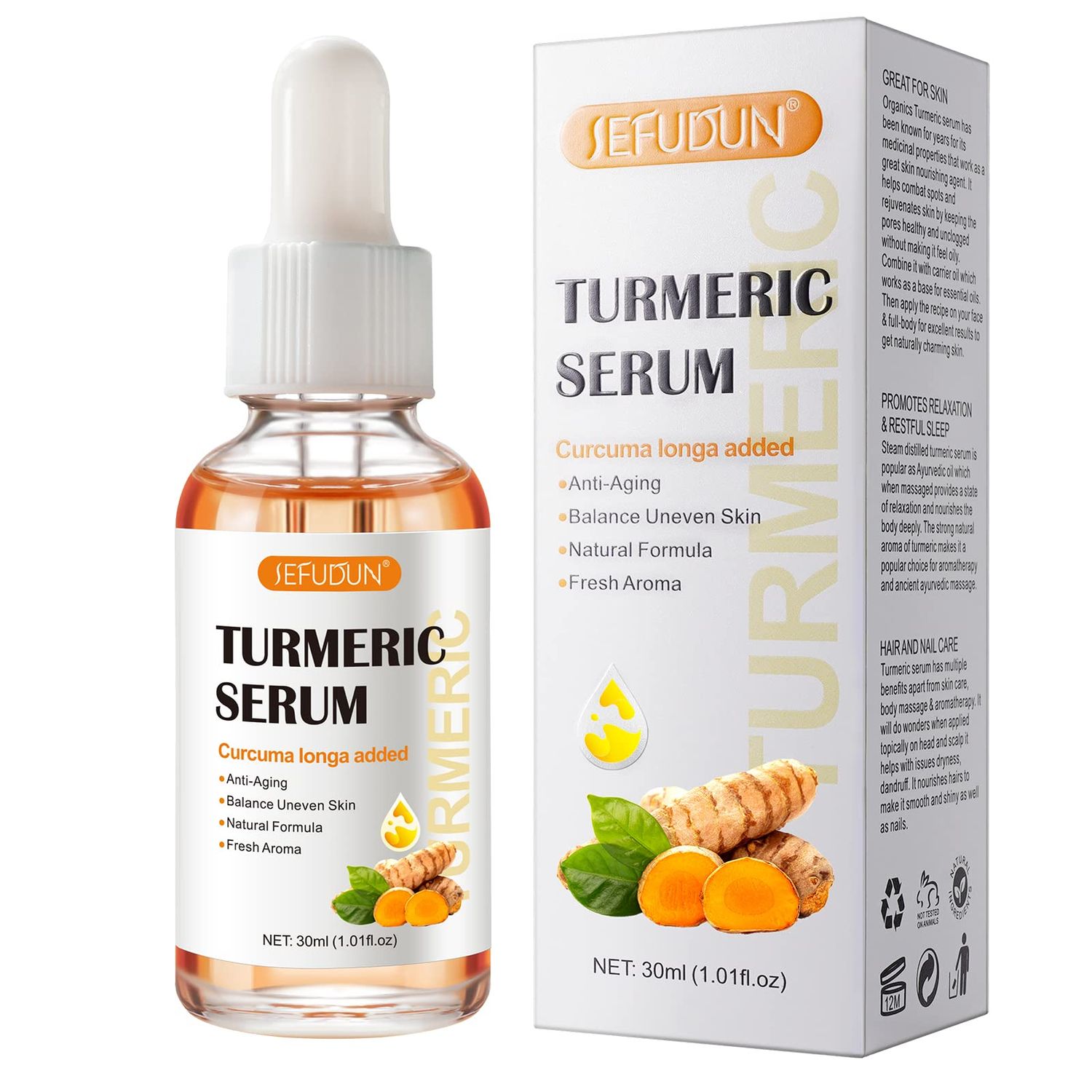 Turmeric Serum for Dark Spots 1 Fl Oz, Turmeric Dark Spot Corrector Serum for Face &amp; Body, Anti Aging Facial Serum for Women and Men, Reduces Hyperpigmentation, Age Spots, Sun Spot, Improve Skin Tone