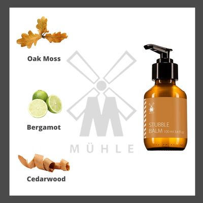 MHLE Stubble Balm, 100ml | Fresh Bergamot & Cedarwood Fragrance | Nourishing Skin Gel | Natural Beard Care Balm | Perfect for Shorter Beard Hair | Luxury Beard Balm for Men