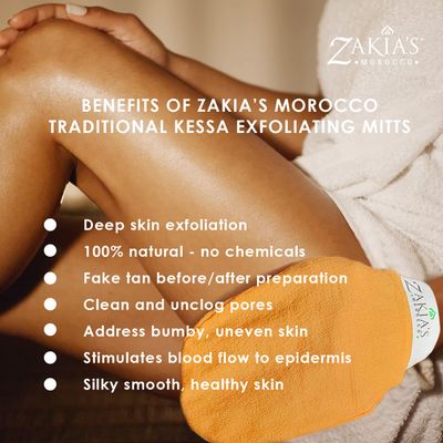 Moroccan Kessa Exfoliating Scrub Glove - Teal Blue