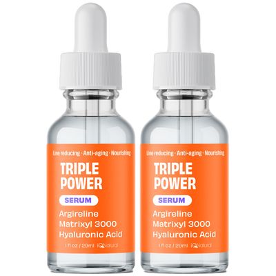 IQ Natural Martixyl 3000 Serum for Face, Argireline Peptides Serum for Face Anti Aging Serum, Argireline Serum, Face Serum for Women Men, Hydrating Serum for Face, Matrixyl Serum - 1oz (2 PACK)