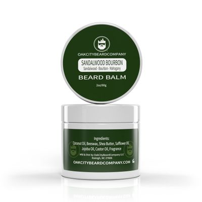Oak City Beard Company - Sandalwood Bourbon - 2 Ounce - Beard Balm - Sandalwood - Bourbon - Mahogany - Beard Conditioner