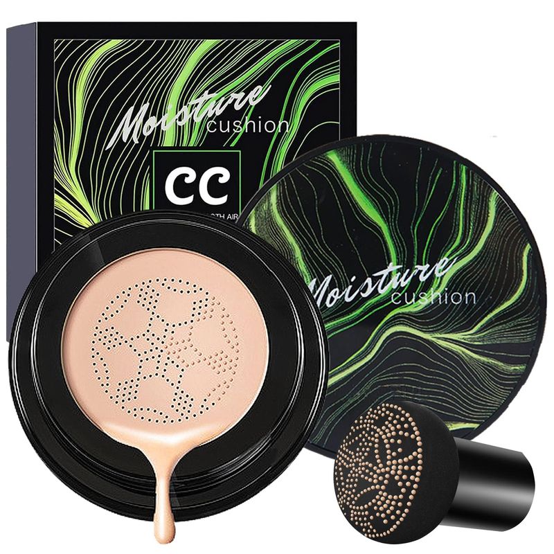 Mushroom Heads Air Cushion Cc Cream,Air Cushion Cc Cream,Bb Cream,Cc Cream Foundation Makeup For Mature Skin,Moisturizing Long Lasting Matte Conceale (02 Natural, 15g)