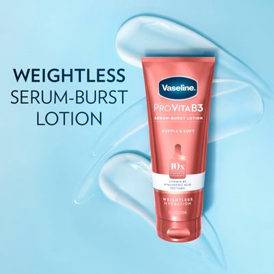 Vaseline Pro VitaB3 Serum Burst Lotion Supple &amp; Soft Healthy, Hydrated Skin, Lightweight 10x Antioxidant Power of Vitamin C with Vitamin B3, Hyaluronic Acid &amp; Peptides, 7.5 fl oz