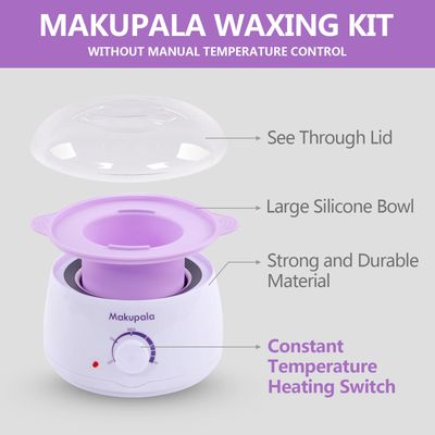 Waxing Kit for Women, Wax Melt Warmer for Hair Removal with 16oz Wax Beads, Home Hard Wax Pot for Sensitive Skin, Brazilian Waxing, Body, Bikini, Face, Legs, Chest, Easy Clean Durable Silicone Bowl