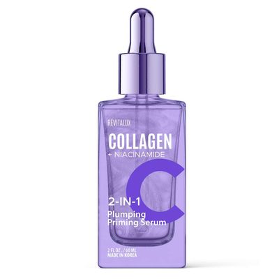 RevitaLux Collagen &amp; Niacinamide 2-in-1 Serum - Plumping &amp; Priming, Anti-Aging, Skin Firming, Hydrates Skin - Dermatologist Tested, Cruelty-Free Korean Skin Care for All Skin Types - 2 fl. oz