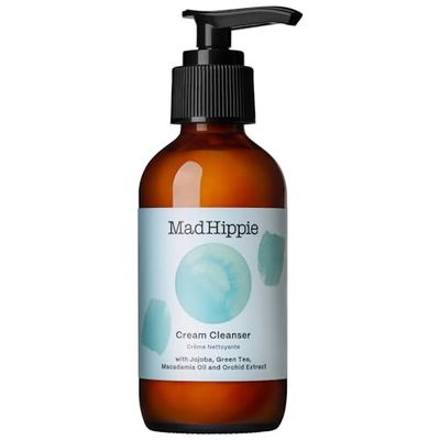Mad Hippie Cream Cleanser - Hydrating Facial Cleanser with Jojoba Oil, Green Tea, Orchid Extract, and Hyaluronic Acid, Gentle Face Cleanser for Dry, Sensitive Skin, 4 Fl Oz + Skin Care Pillow Pack