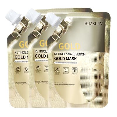 Retinol Snake Venom Peptide Gold Mask Anti-aging Clear and Moisturizing Improving Rough Skin Peeling Mask, Tightening Moisturizing Toning and Nourishing The Skin (3PCS)