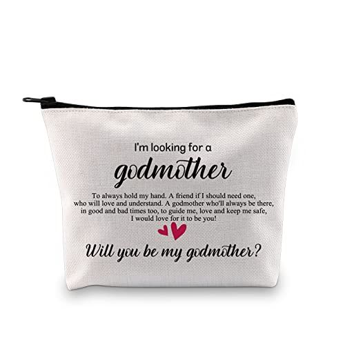 XYANFA Godmother Cosmetic Bag Godmother Ask Gift Will You Be My Godmother Gift Godmother Zipper Pouch (looking for a godmother)