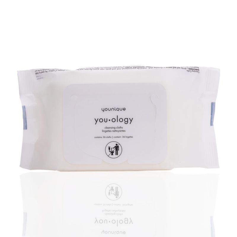 Younique YOUOLOGY Cleansing Cloths | 36 Cloths | Makeup Remover Wipes with Vitamin E, Jojoba, and Olive Oil | Gentle, Conditioning Facial Wipes for Refreshing Skin Care