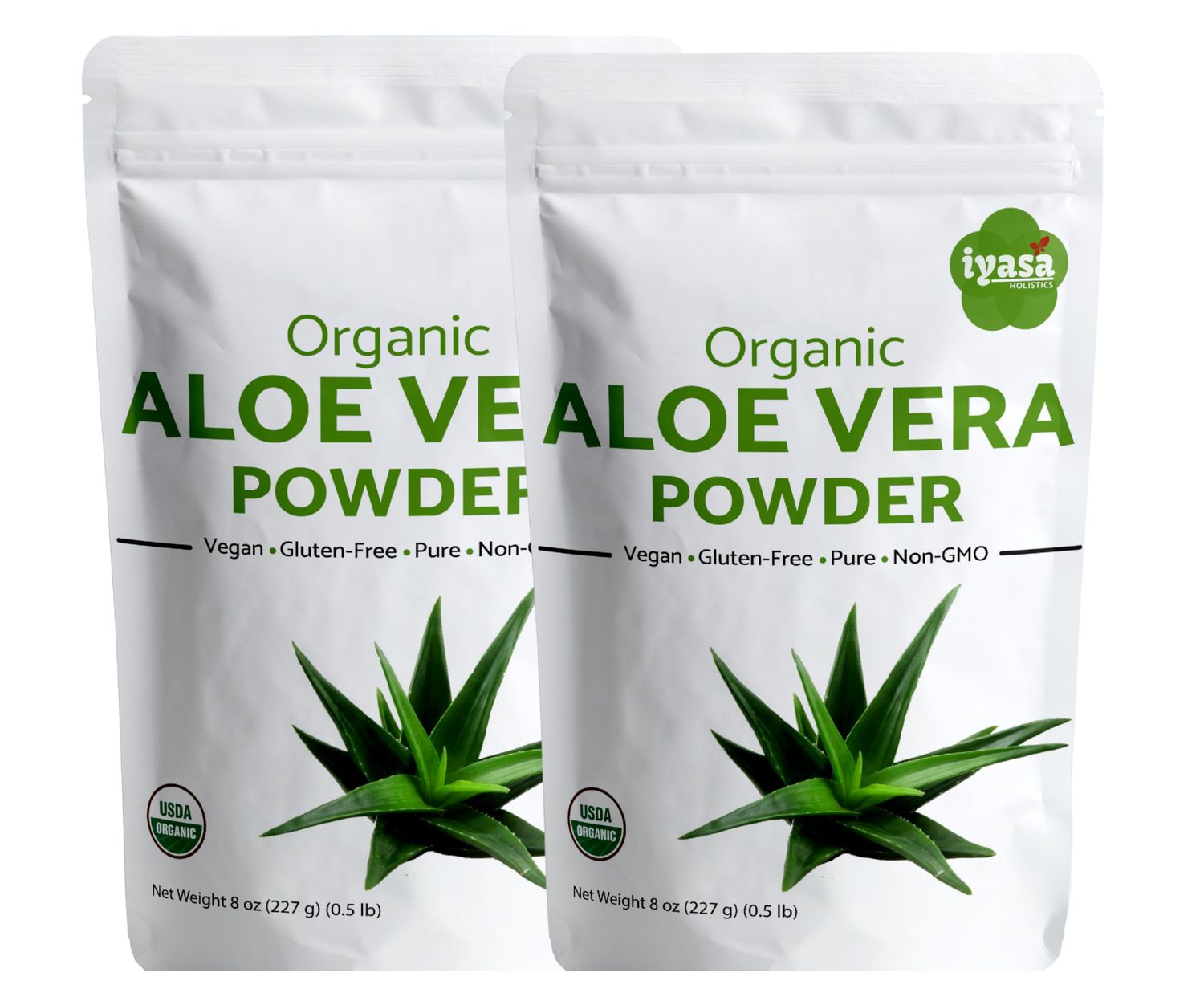 Organic Aloe Vera Leaf Powder, Bulk Pack of 16 oz/453 gram, Aloe Barbadensis, Herbal Cosmetics, Natural Hair &amp; Skincare, Moisturizer, Superfood,Resealable Pouch