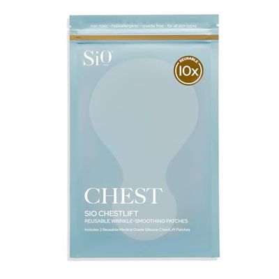 SiO Beauty ChestLift - Chest Anti-Wrinkle Pad 4 Weeks Supply - Overnight Smoothing Silicone Pad For Cleavage &amp; Decollete Skin