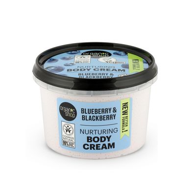 Organic Shop Blueberry &amp; Blackberry Nurturing Body Cream, 100% Vegan &amp; Organic, Daily Nourishing &amp; Moisturizer, Body, Face, Hand &amp; Foot Natural Lotion, Intensive Care &amp; Skin Hydration. 250ml